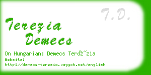 terezia demecs business card